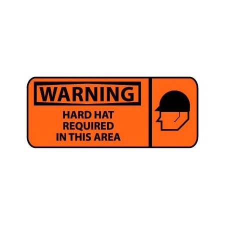 National Marker Co Pictorial OSHA Sign - Plastic - Warning Hard Hat Required In This Area SA174R